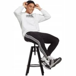 Pantalon Adidas Essentials Jersey Simple Ourlet Ouvert Fuselé 3 Bandes IC0044 -Magasin De Vêtements adidas ic0044 ic0044 4 e