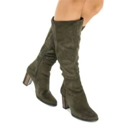 Maciejka Kozaki Damskie NA Słupku Oliwkowe -Magasin De Vêtements maciejka 0480924007 kozaki damskie na slupku oliwkowe 3 e